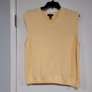 Lands' End Cream Knit Sweater Vest